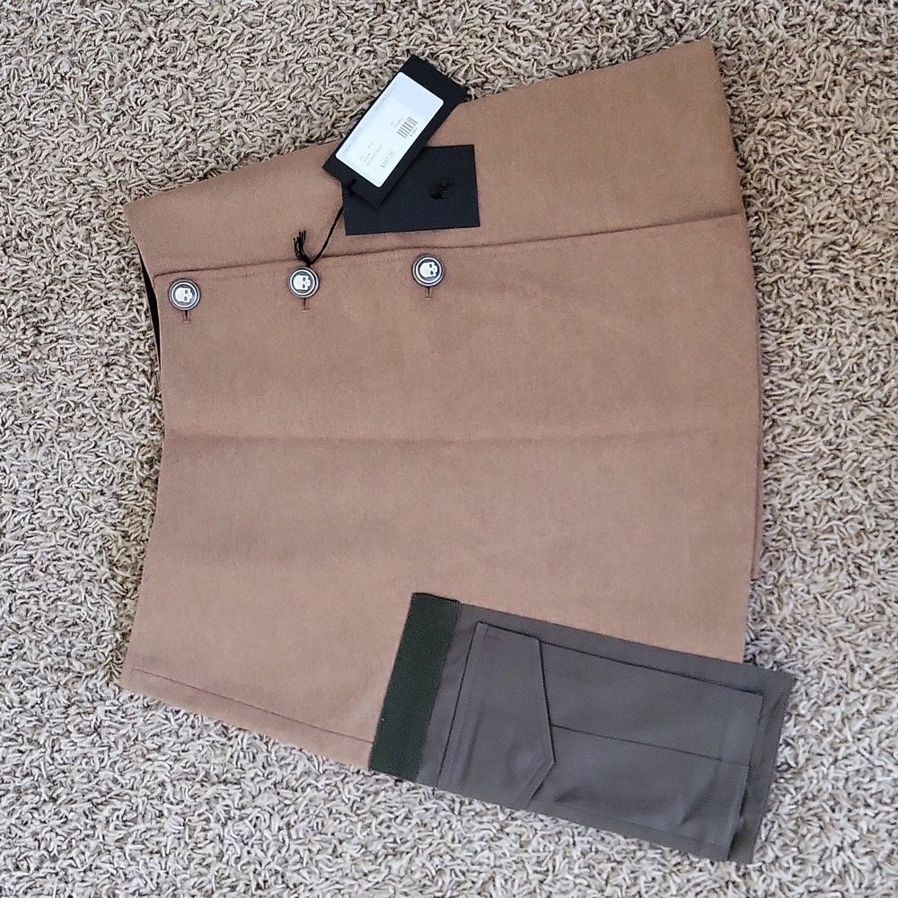 NWT Hydrogen Alberto Biani Skirt Wrap Mini Wool Blend Size 44/Large Skulls